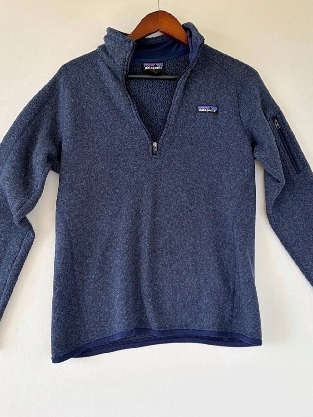Patagonia Better Sweater 1/4 Zip Pullover Women's M Fleece Blue Hiking Outdoor